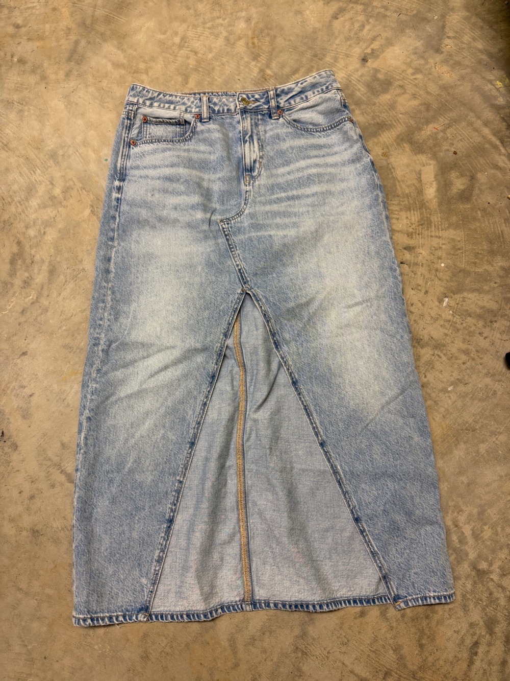 American Eagle Outfitters low rise  Blue Denim Maxi Skirt